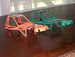 Kyosho orange Javelin roll cage Vs BCD's green Javesteel roll cage comparion.